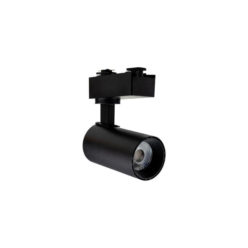 Spot Direcionável Para Trilho Eletrificado Blumenau Led Up 5w Bivolt Preto 3000k Luz Amarela