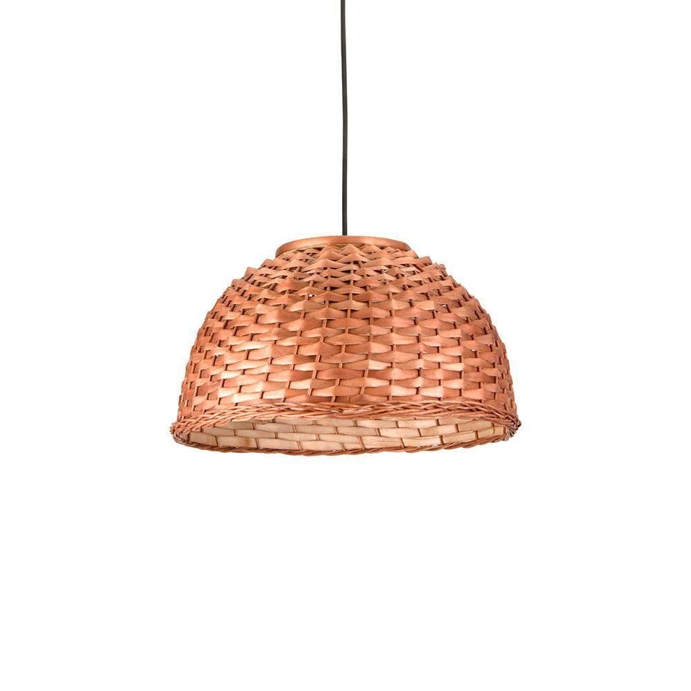 Lustre Pendente Blumenau Bali Cesto Vime E27 Bivolt Preto