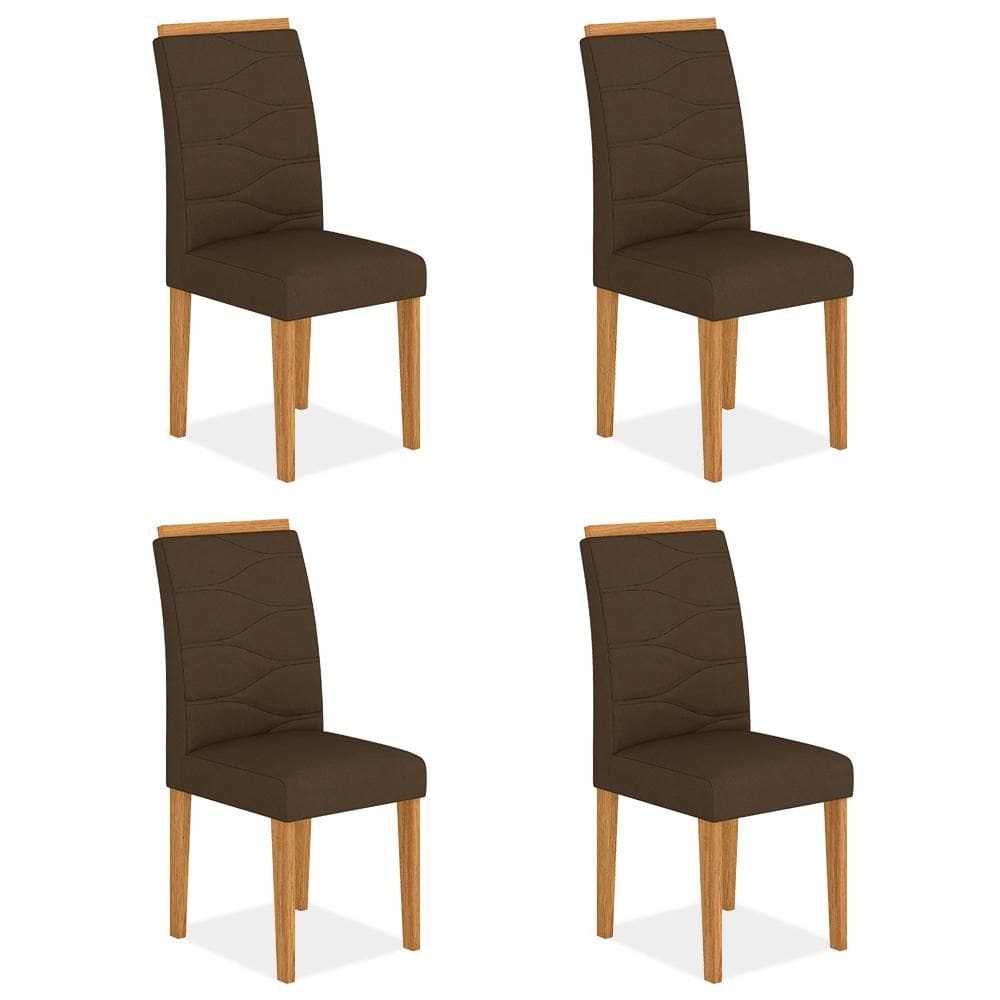 Kit 4 Cadeiras Estofadas Vitória Cinamomo/marrom - Móveis Arapongas