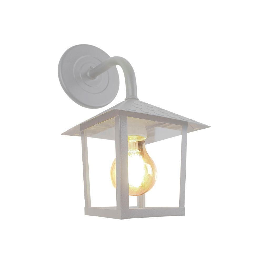 Arandela Blumenau Colonial Nina Quadrada Vidro Liso E27 Bivolt Branco