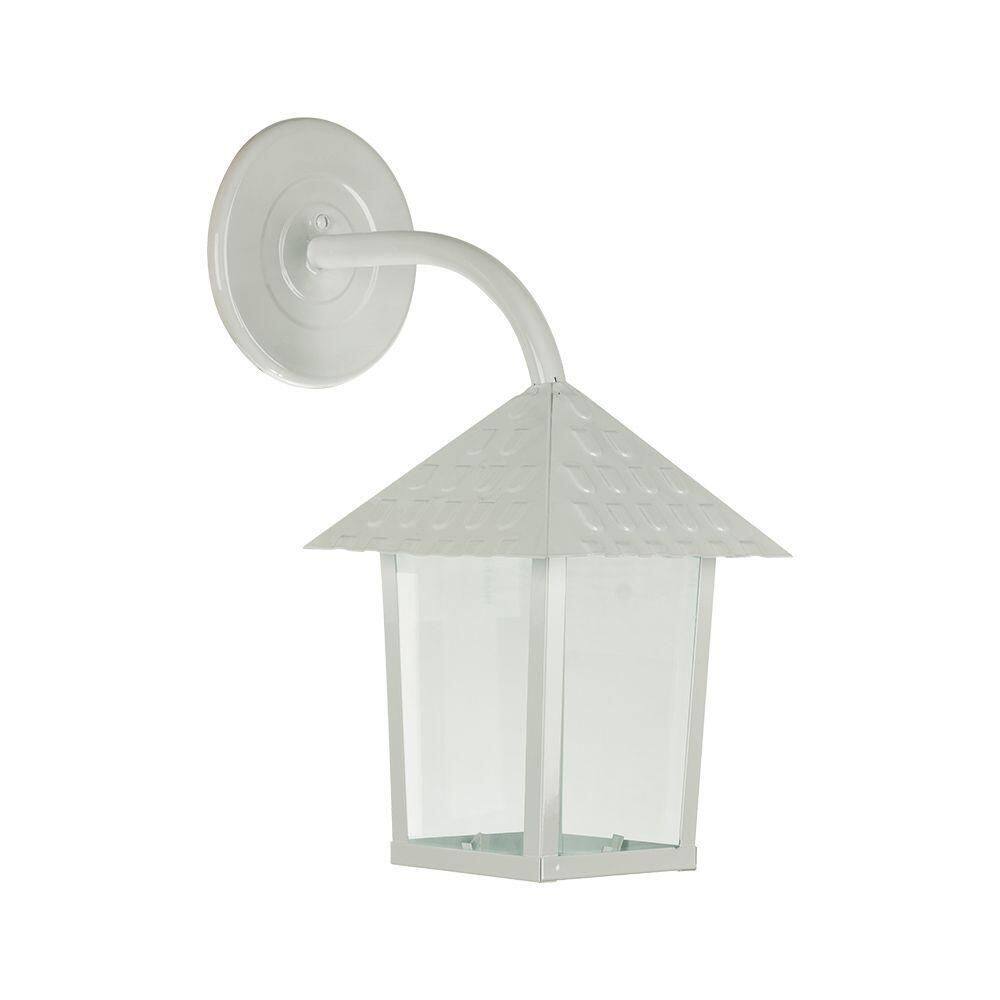 Arandela Blumenau Colonial Quadrada Vidro Liso E27 Bivolt Branco