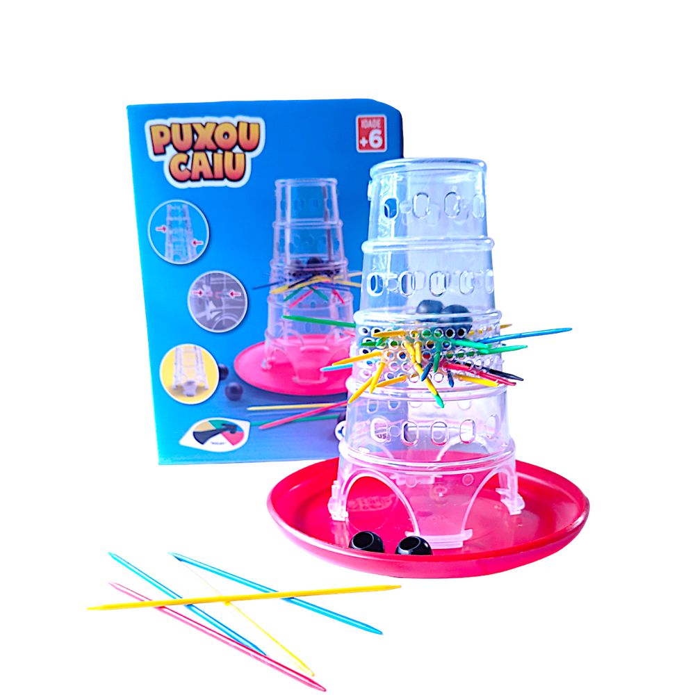 Brinquedo Infantil Puxou Caiu Pedagógico Varetas Bolinhas Roleta Pais&Filhos