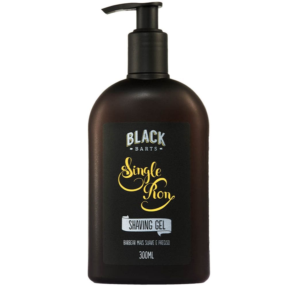 Shaving Gel de Barbear Suave e Preciso Single Ron 300mL Black Barts