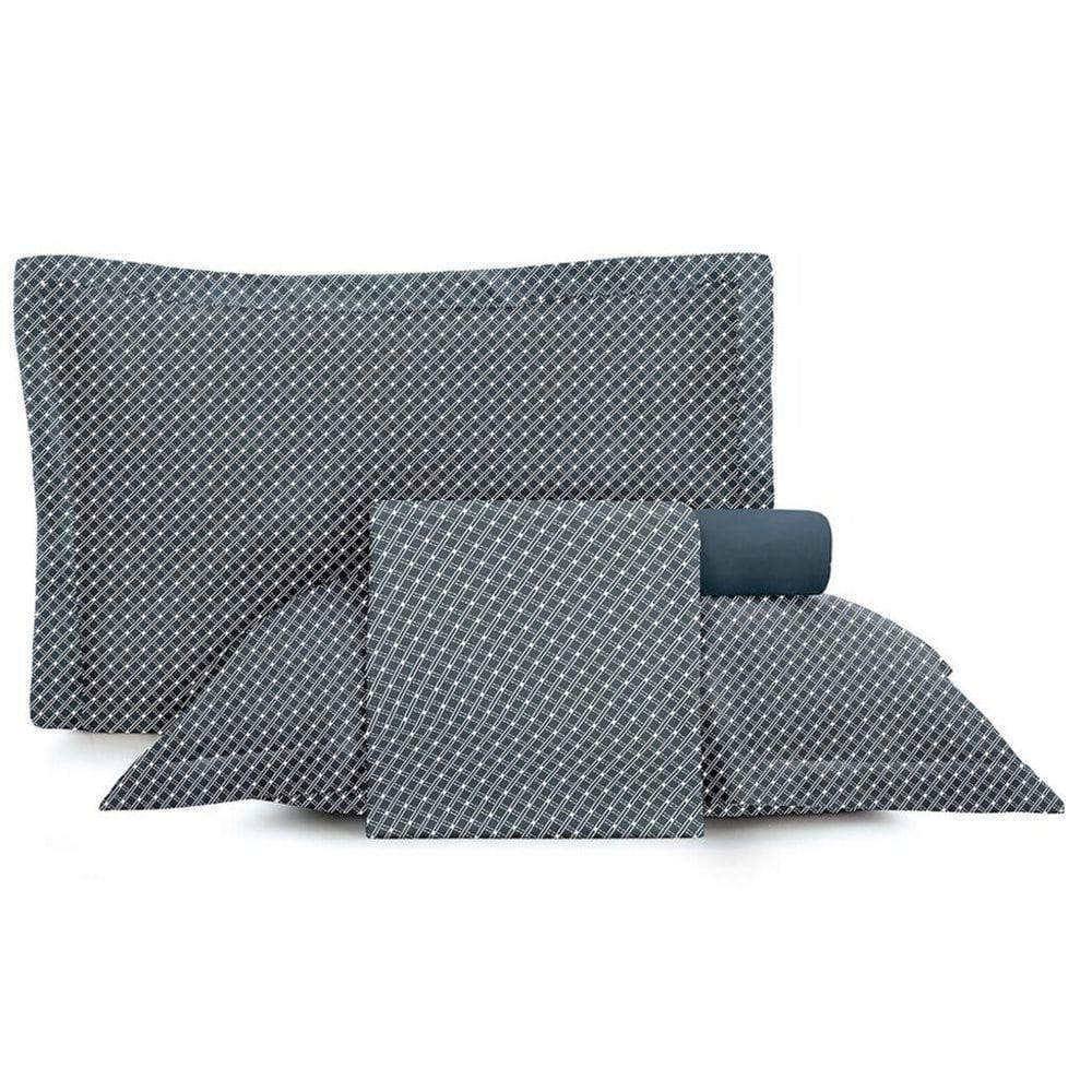 Jogo de Cama Solteiro 3 Peças Altenburg Toque Acetinado Slim Azul Marinho