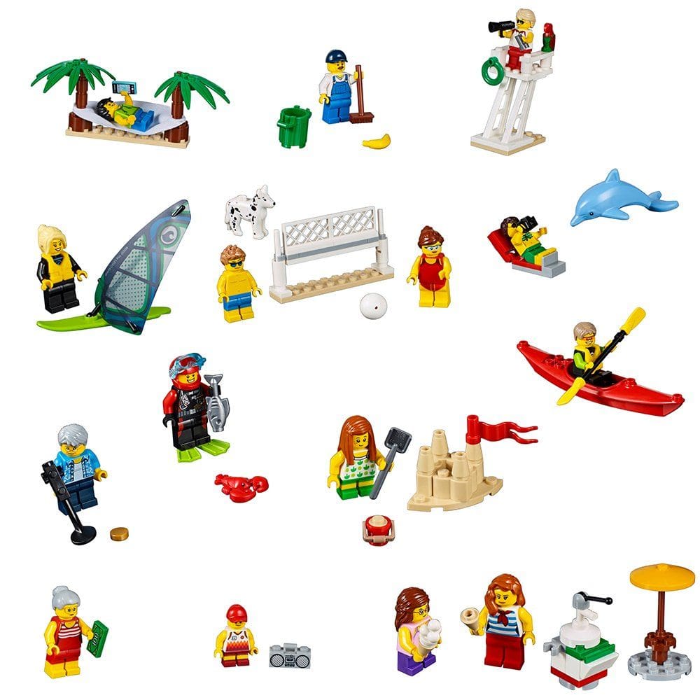 Kit de construção LEGO City Town People Pack Fun at the Beach