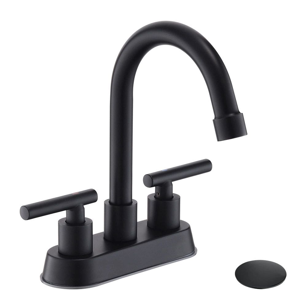 Torneira de banheiro YardMonet Black com 2 alças com dreno dobrável