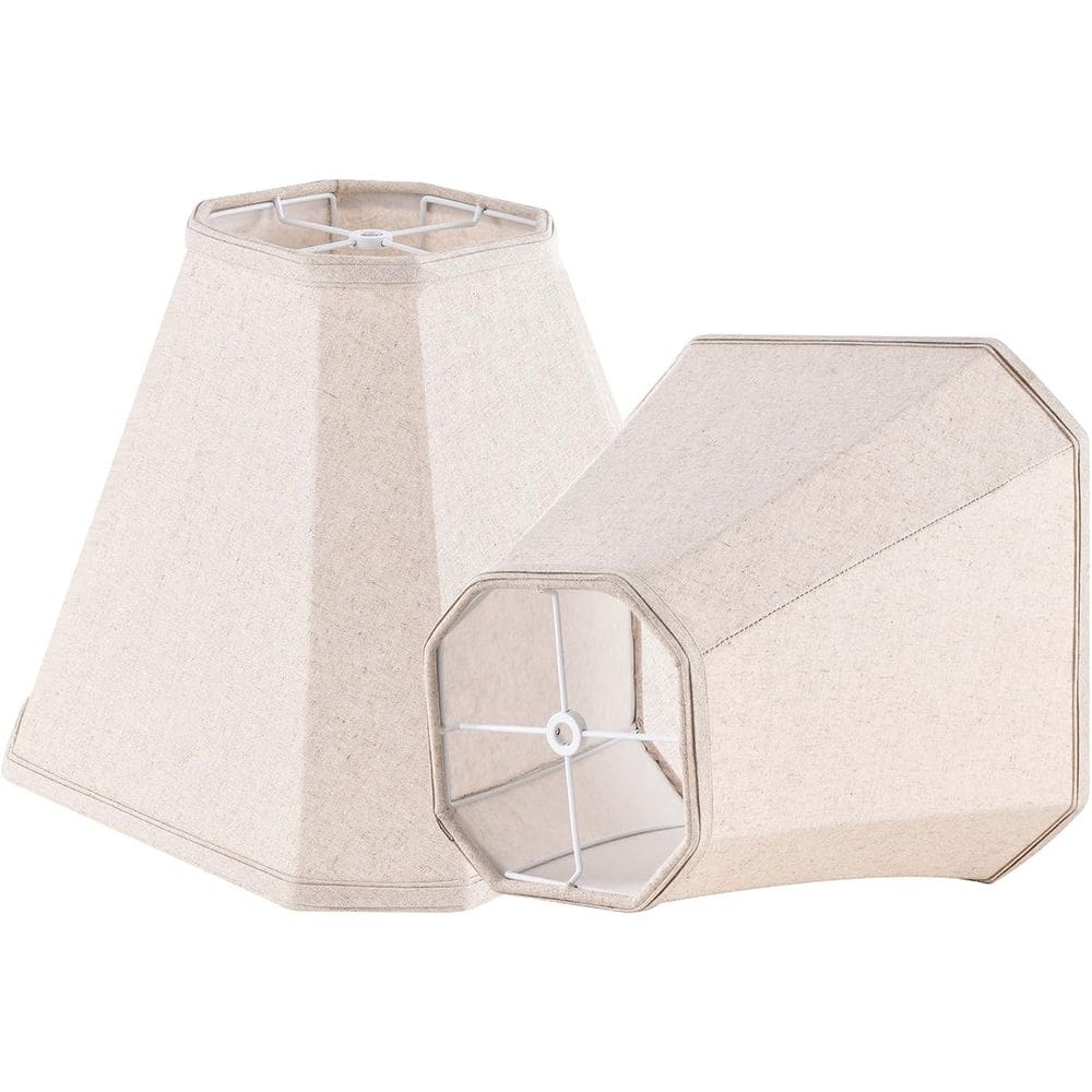 Abajur GO&SO Octagonal Royal Bell Beige em linho, conjunto de 2