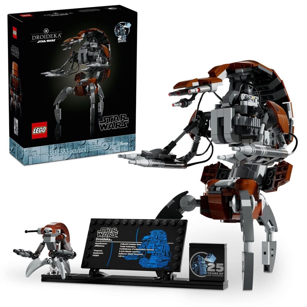 Brinquedo LEGO Star Wars Droideka 75381 Build & Display 25º aniversário.
