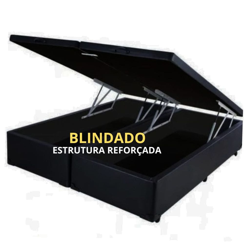 Cama Baú Queen Size Bipartido - Pistão à gás BLINDADO