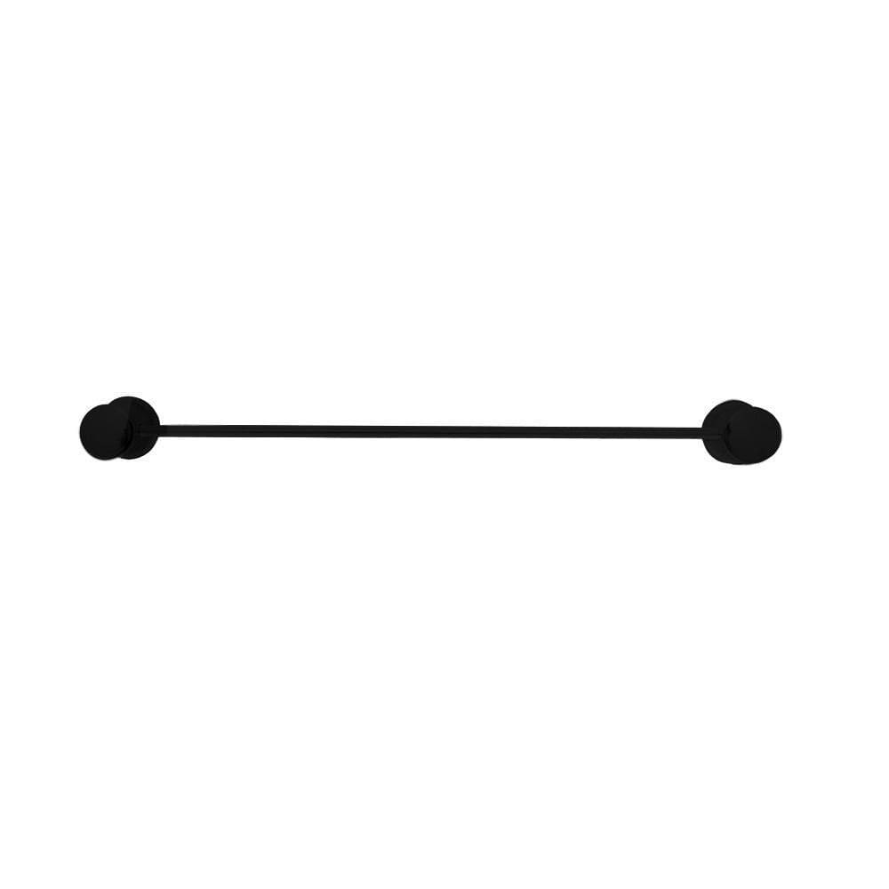 Porta Toalha Reto Para Banheiro Luxo Preto Fosco