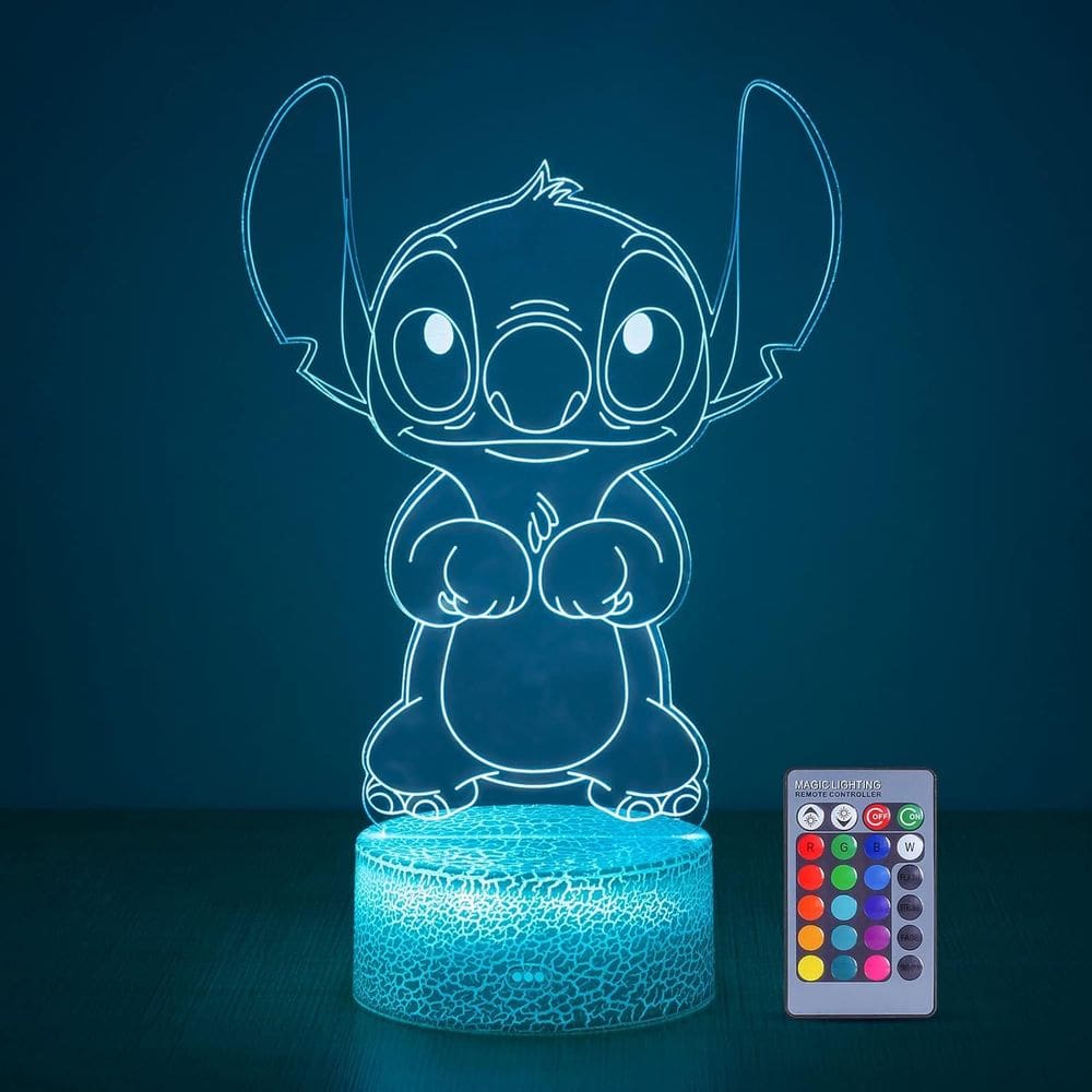 Luz noturna Hoofun 3D Illusion Stitch com controle remoto
