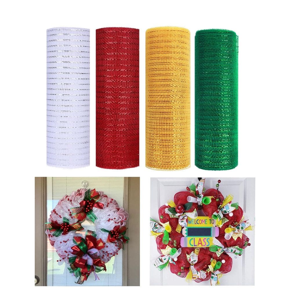 Fita de malha Deco JStNana 10cm x 9m para guirlanda de Natal