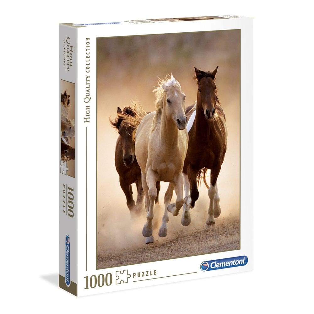 Quebra-cabeça Clementoni Running Horses de 1000 peças