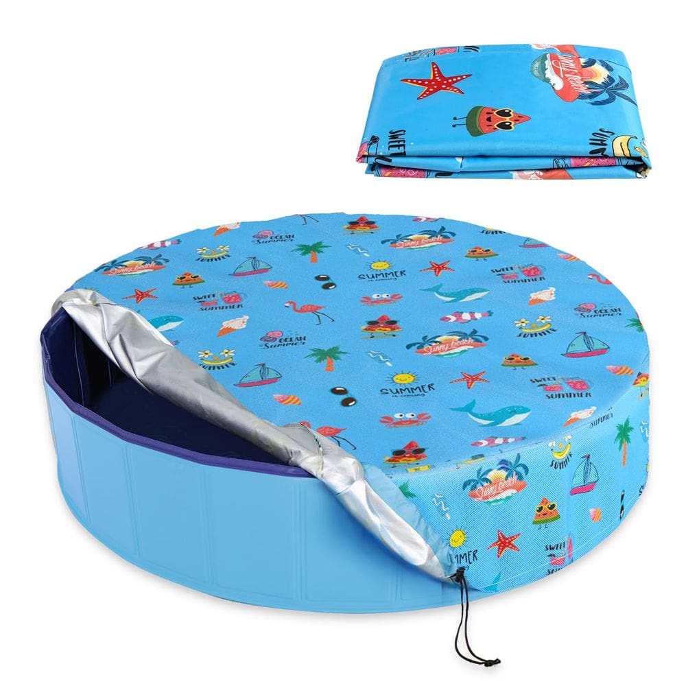 Capa de piscina Docuwee redonda 160 cm dobrável anti-UV à prova de poeira