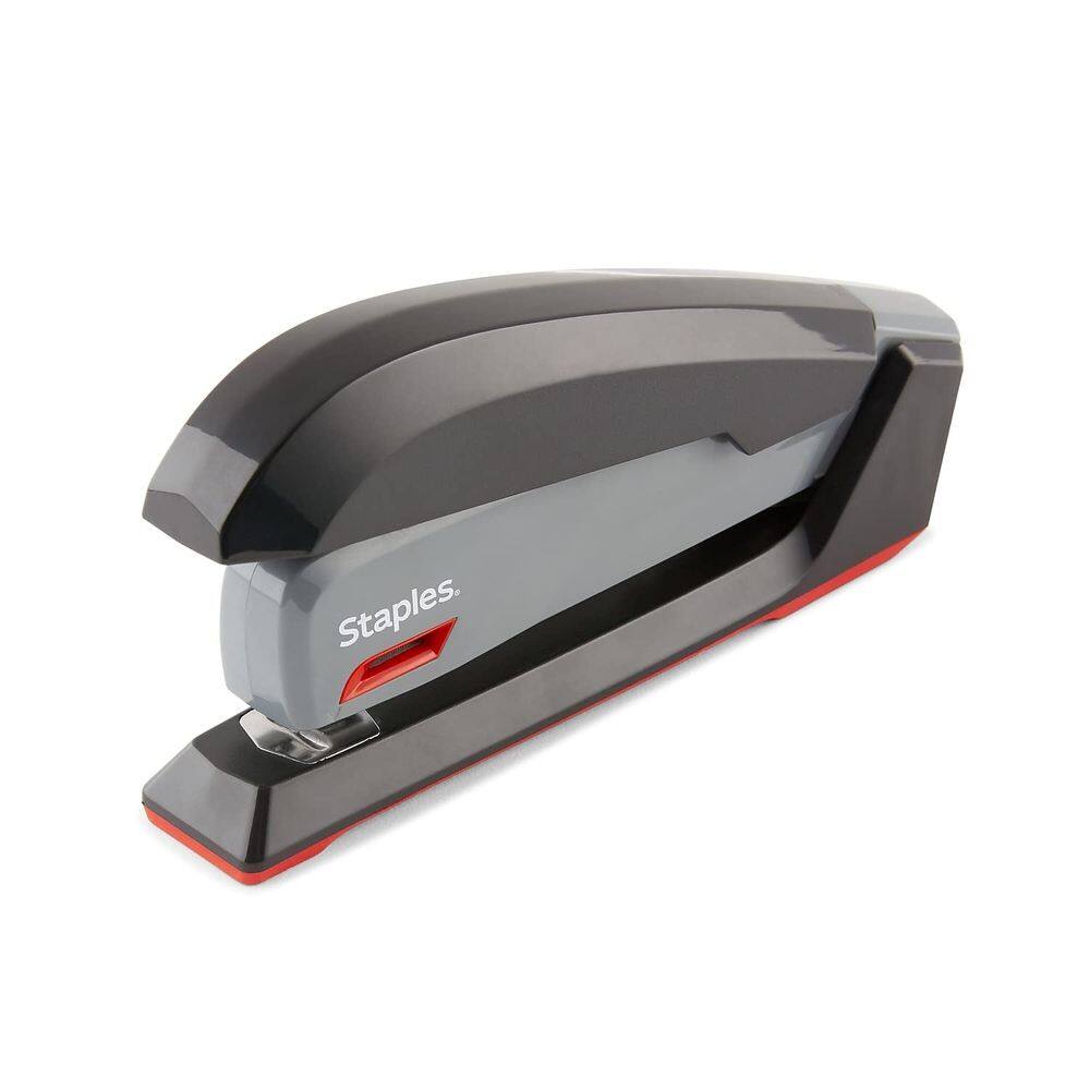 Desktop Stapler Staples One-Touch Full-Strip, 20 folhas, cinza/preto/vermelho