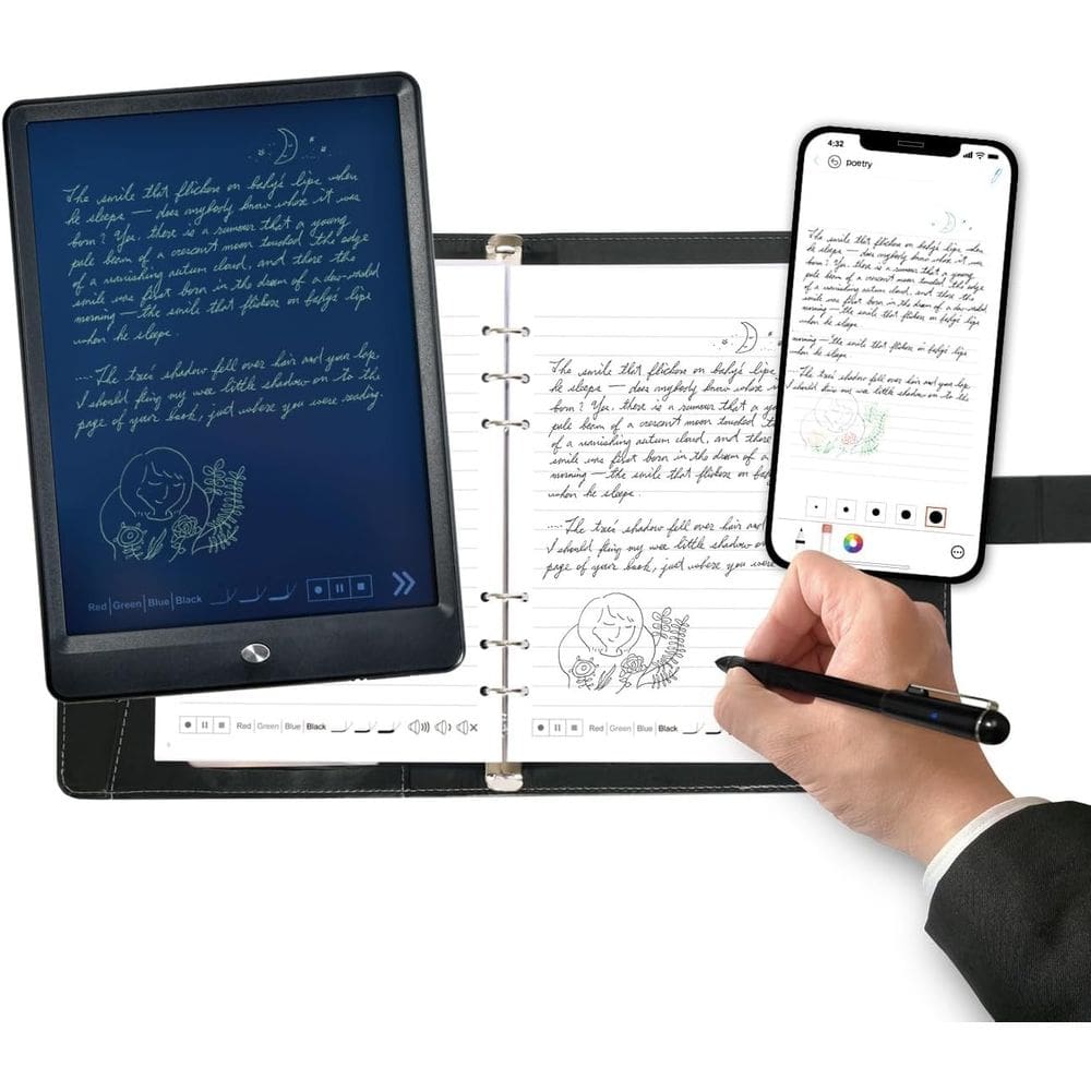 Caneta inteligente Ophayapen SmartPen+caderno+placa de escrita