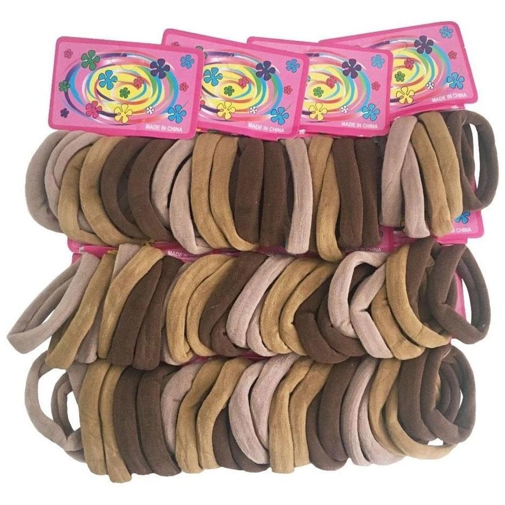 Kit 216 Elásticos De Cabelo Rabicó Xuxinha Tons De Marrom