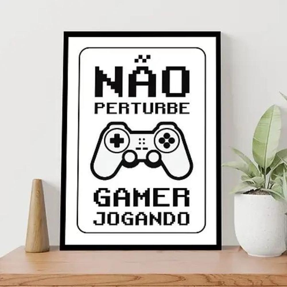 Quadro Gamer Jogando Não Perturbe 45X34Cm