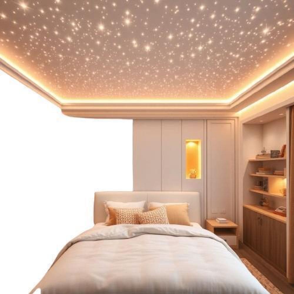 Kit Iluminação 100 Fibra Ótica Branco Teto Led