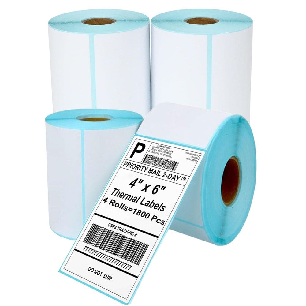 Etiquetas térmicas Coopaty 4x6 (1800 etiquetas/4 rolos) para impressora