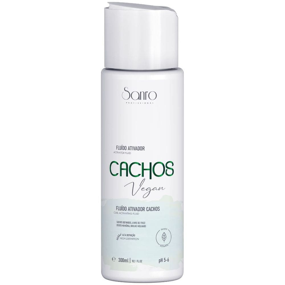 Fluido Ativador de Cachos Vegan 300ml Sanro Cosméticos