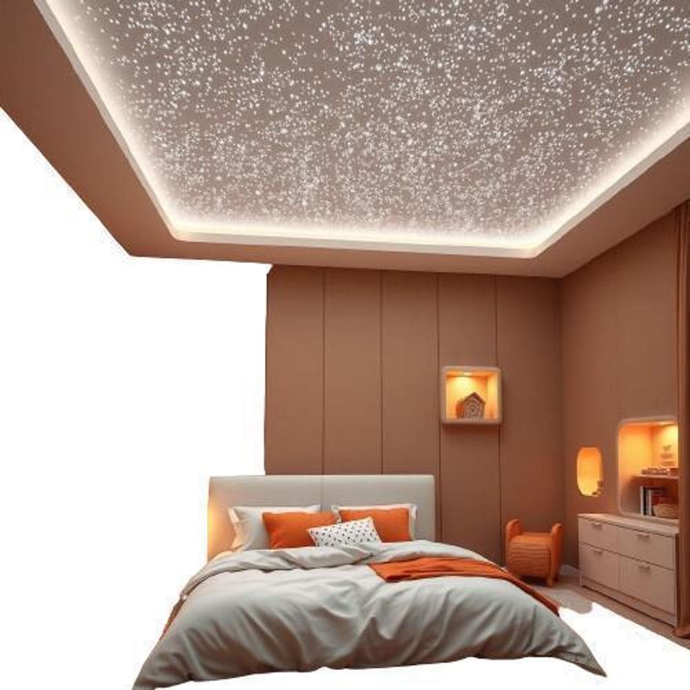 Cristal Kit Decoração Gesso Céu Estrelado Fibra Ótica 200