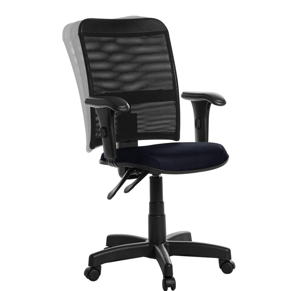 Cadeira Escritorio Tela Com Back E Braço Courissimo Azul Mar