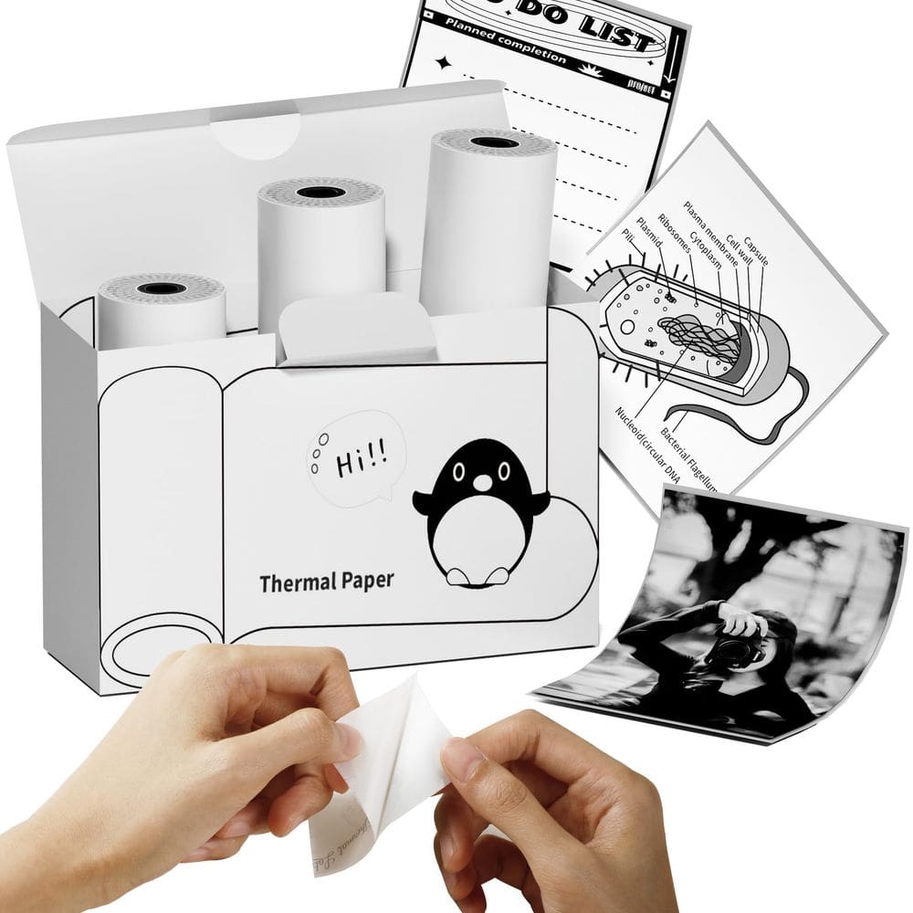 Papel adesivo térmico 50 mm x 3,5 m para mini impressora de adesivos
