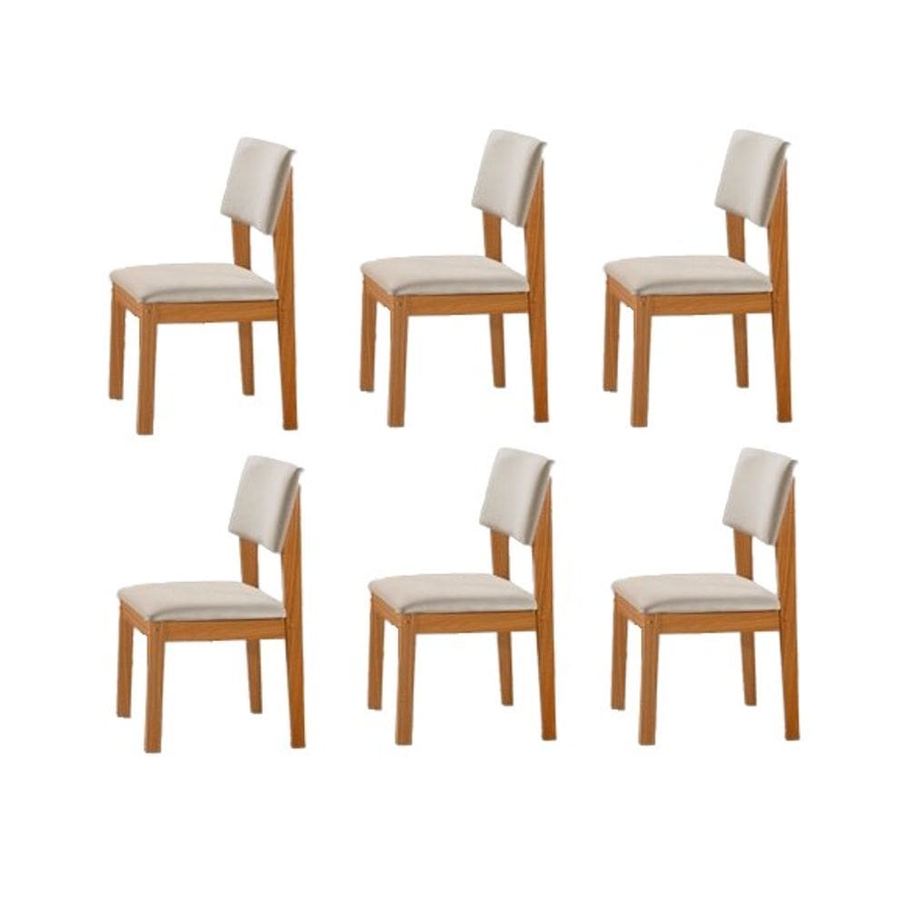 Kit 6 Cadeiras para Mesa de Jantar Estofada - Turim - LJ Móveis