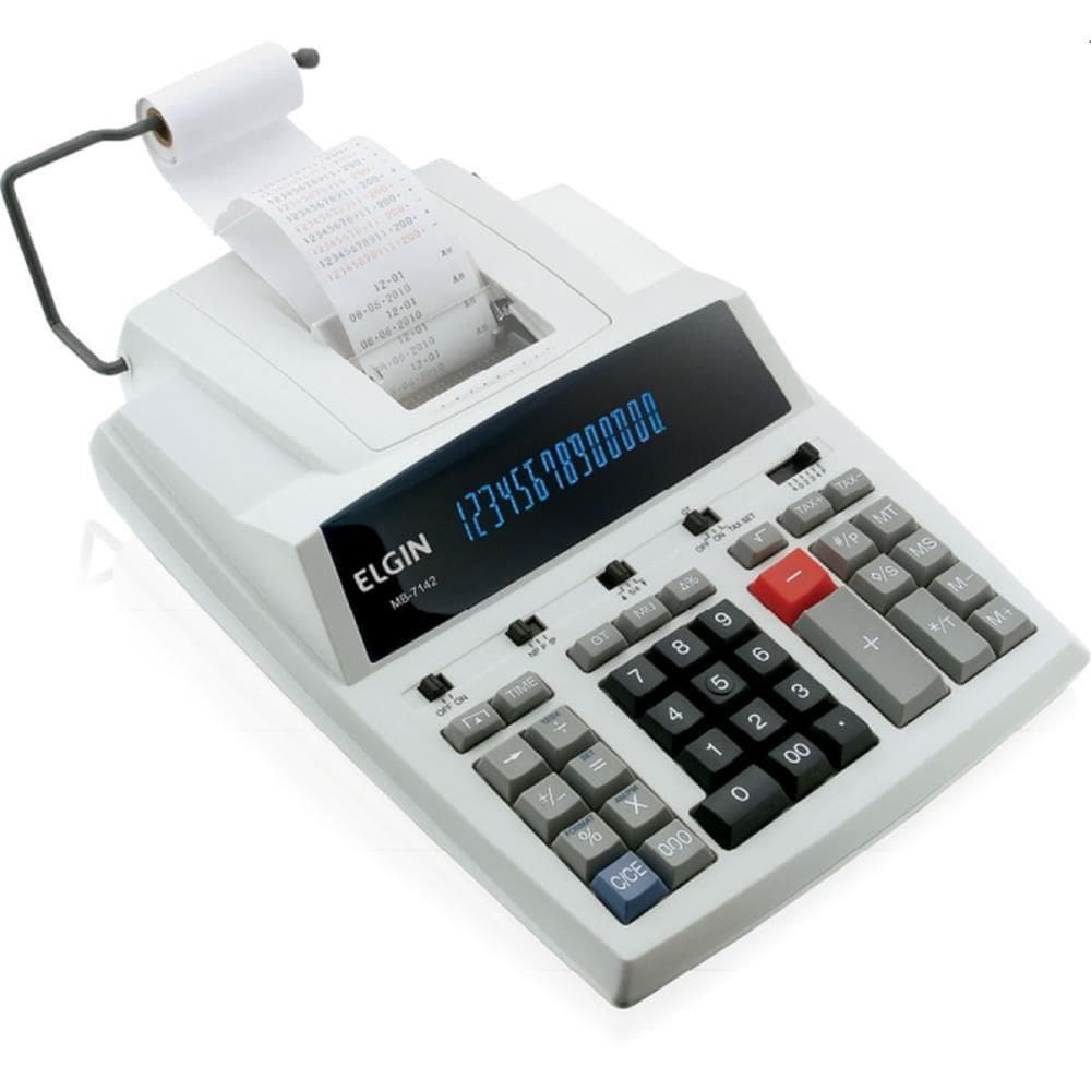 Calculadora De Mesa Elgin Com Bobina 14 Dígitos Mb7142