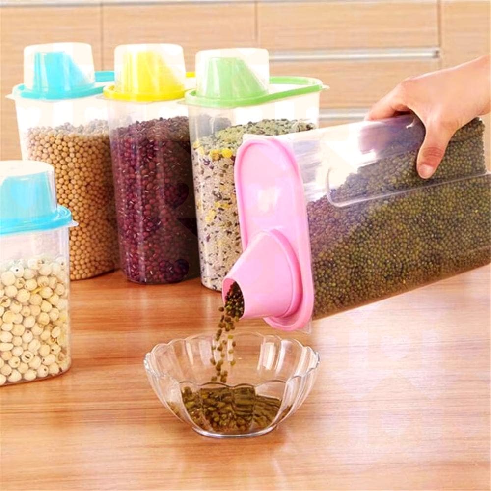 Porta Grãos Multiuso com Copo Medidor Resistente 3 Unidades