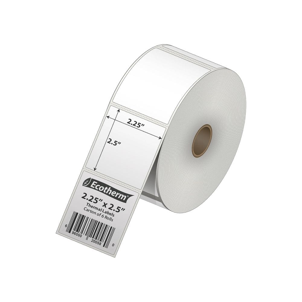 Etiquetas térmicas Ecotherm 2,25x2,5cm 6 rolos 6000 etiquetas