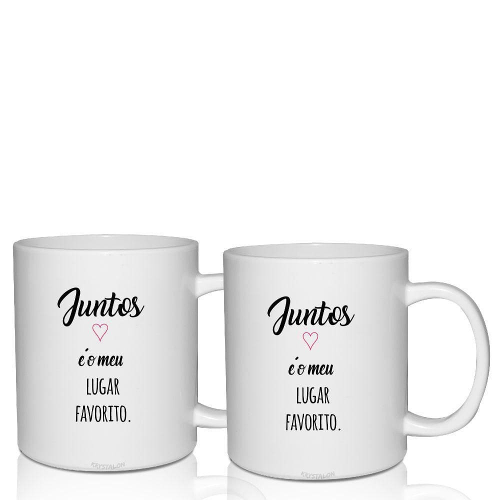 Kit 2 Canecas Brancas - Lugar Favorito - Dia Dos Namorados