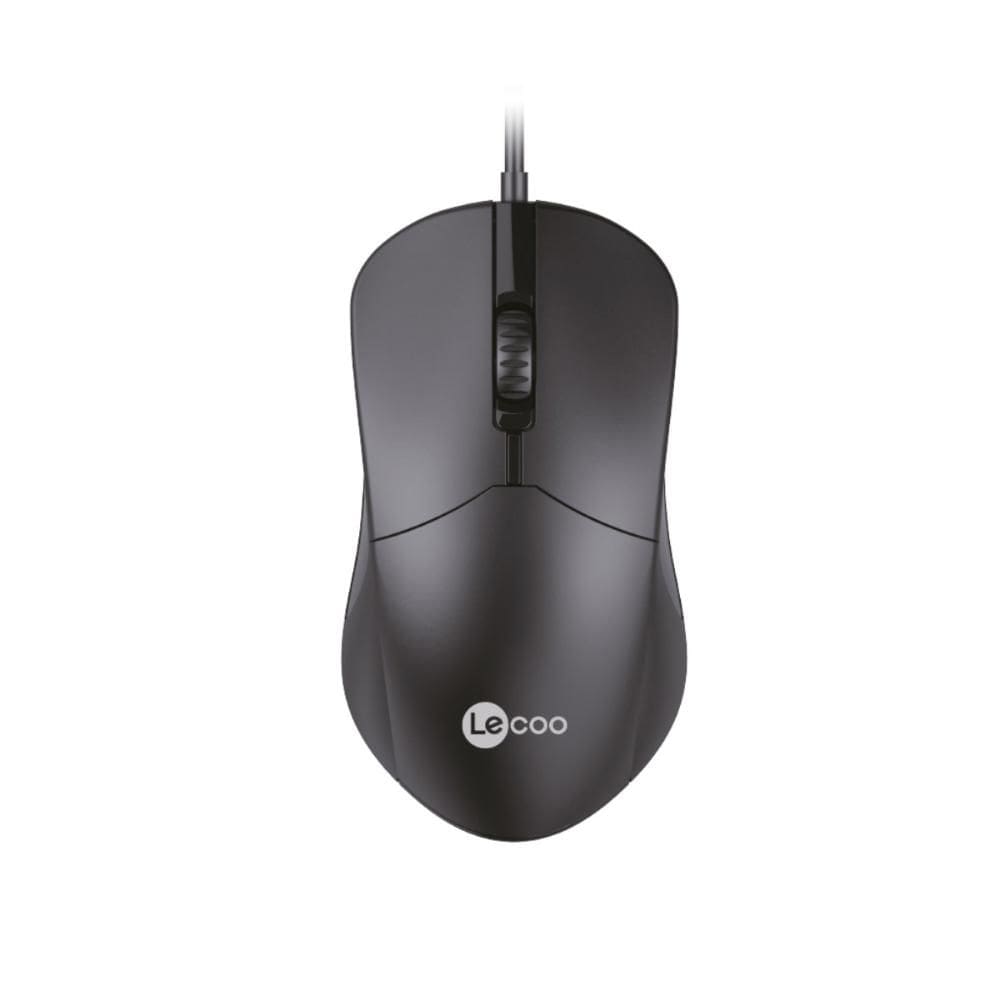 Mouse USB Lecoo - 1200dpi Sensor Óptico - 3 Botões - Cabo 1.5 Metros - Preto - M1102