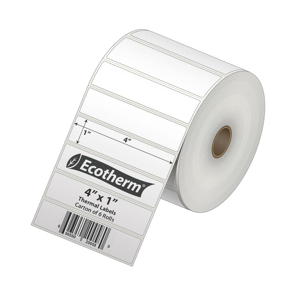 Etiquetas térmicas Ecotherm 4x1 15000 Etiquetas 6 rolos Zebra