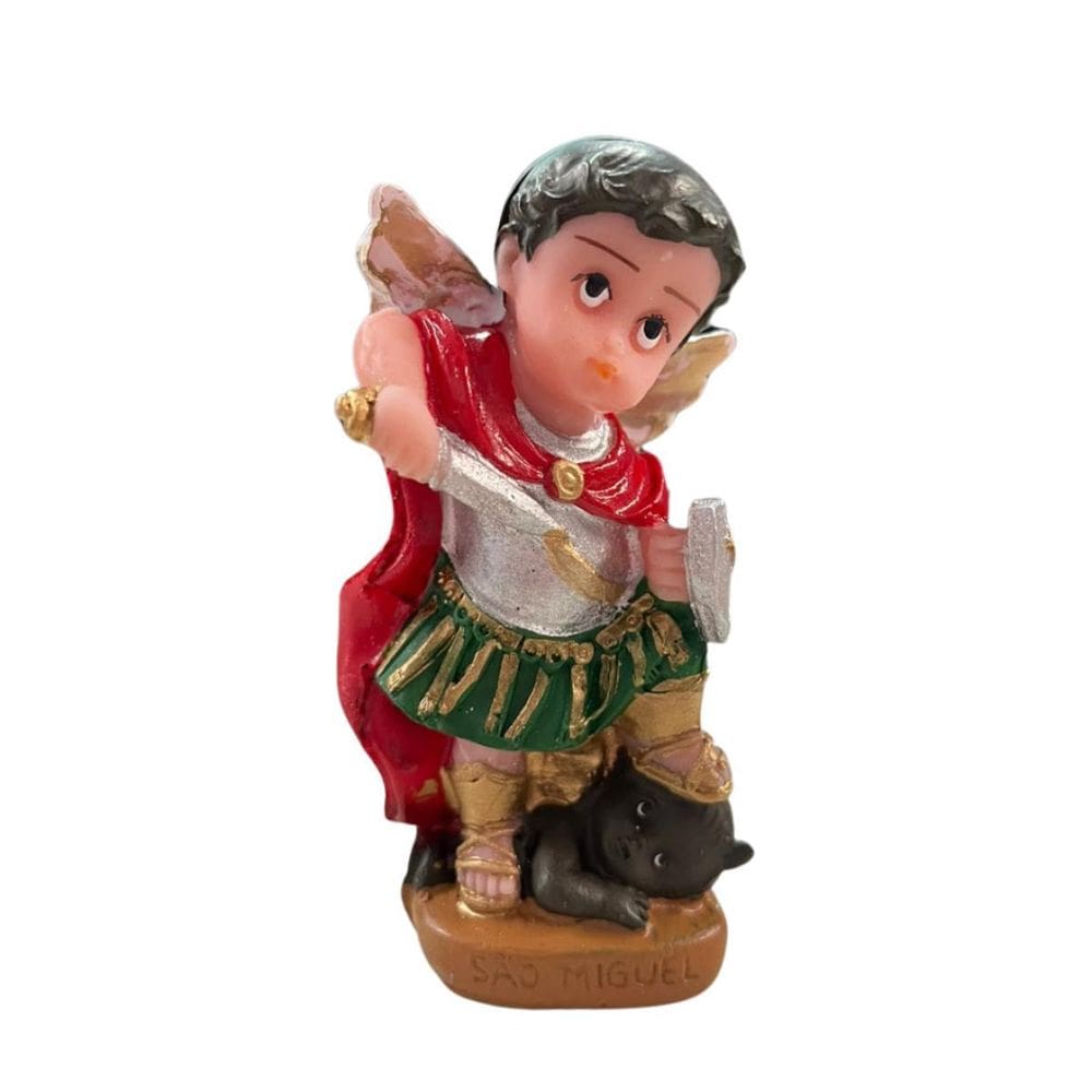 Escultura Arcanjo Miguel Baby 8 Cm Resina