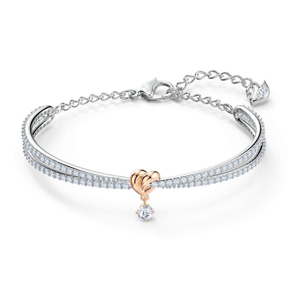 Pulseira Swarovski Lifelong Heart com pedras transparentes