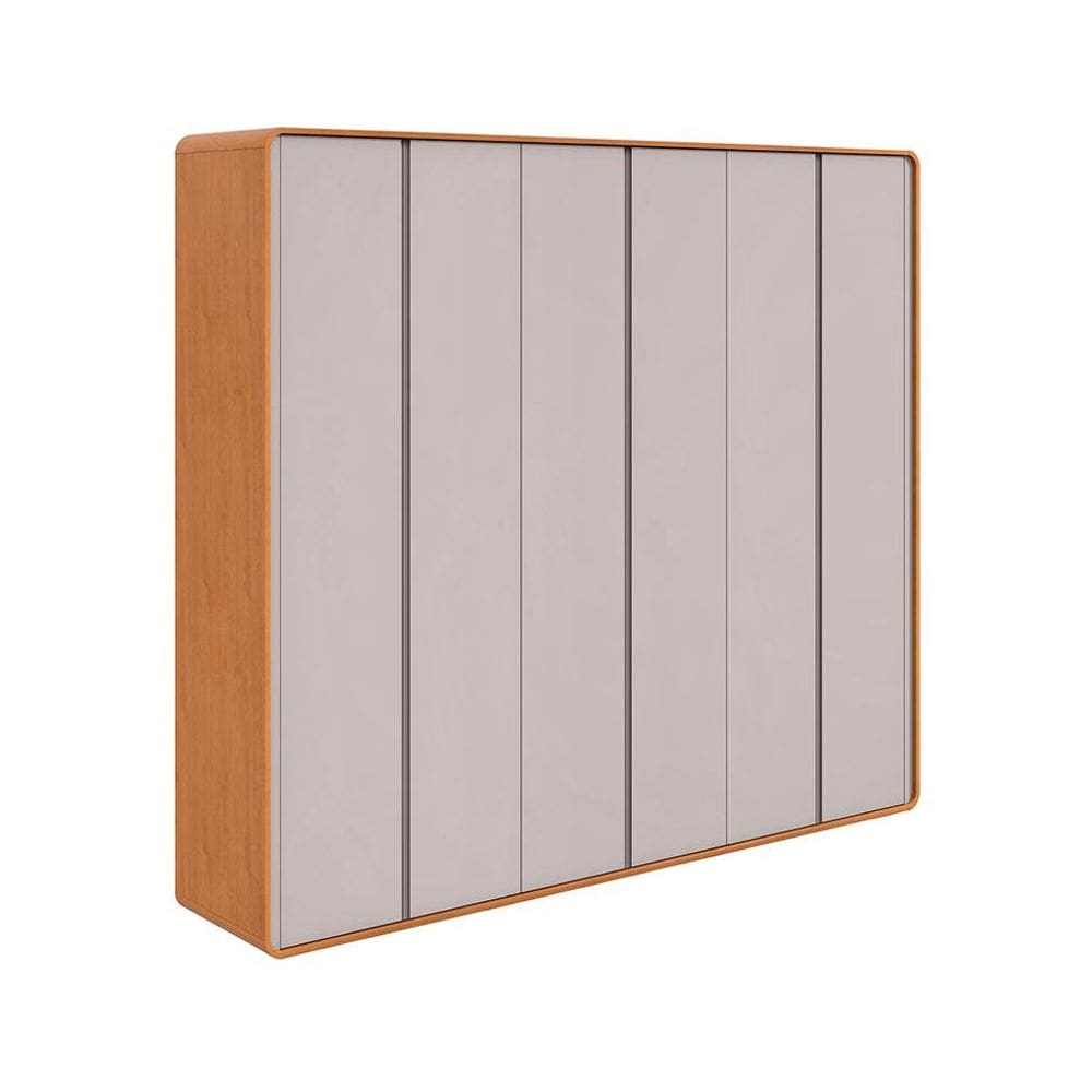 Guarda-Roupa Casal Loop 100% MDF 6 PT 6 GV Amêndoa e Off White