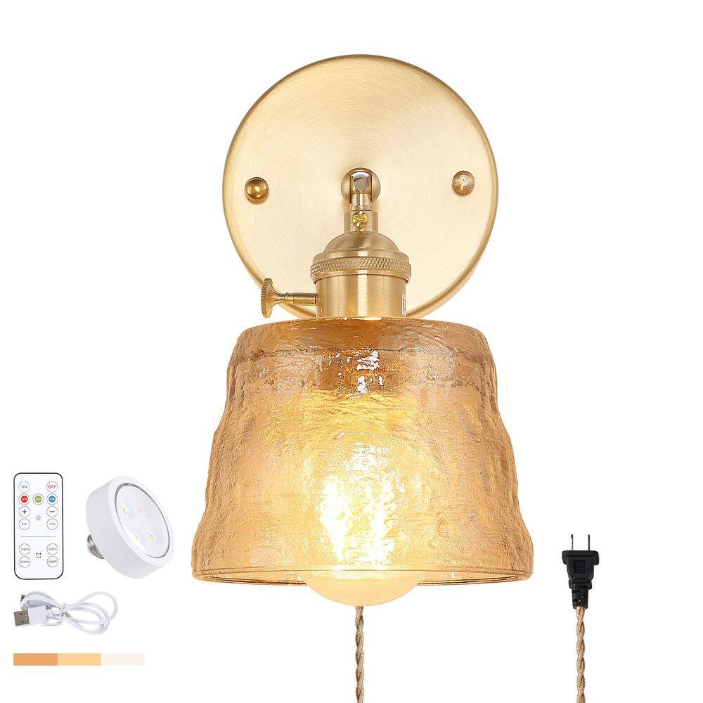 Arandela de parede Shenmoyl Vintage operada por bateria com controle remoto