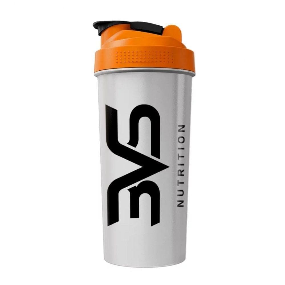 Coqueteleira Slim 600ml Transparente Tampa Laranja
