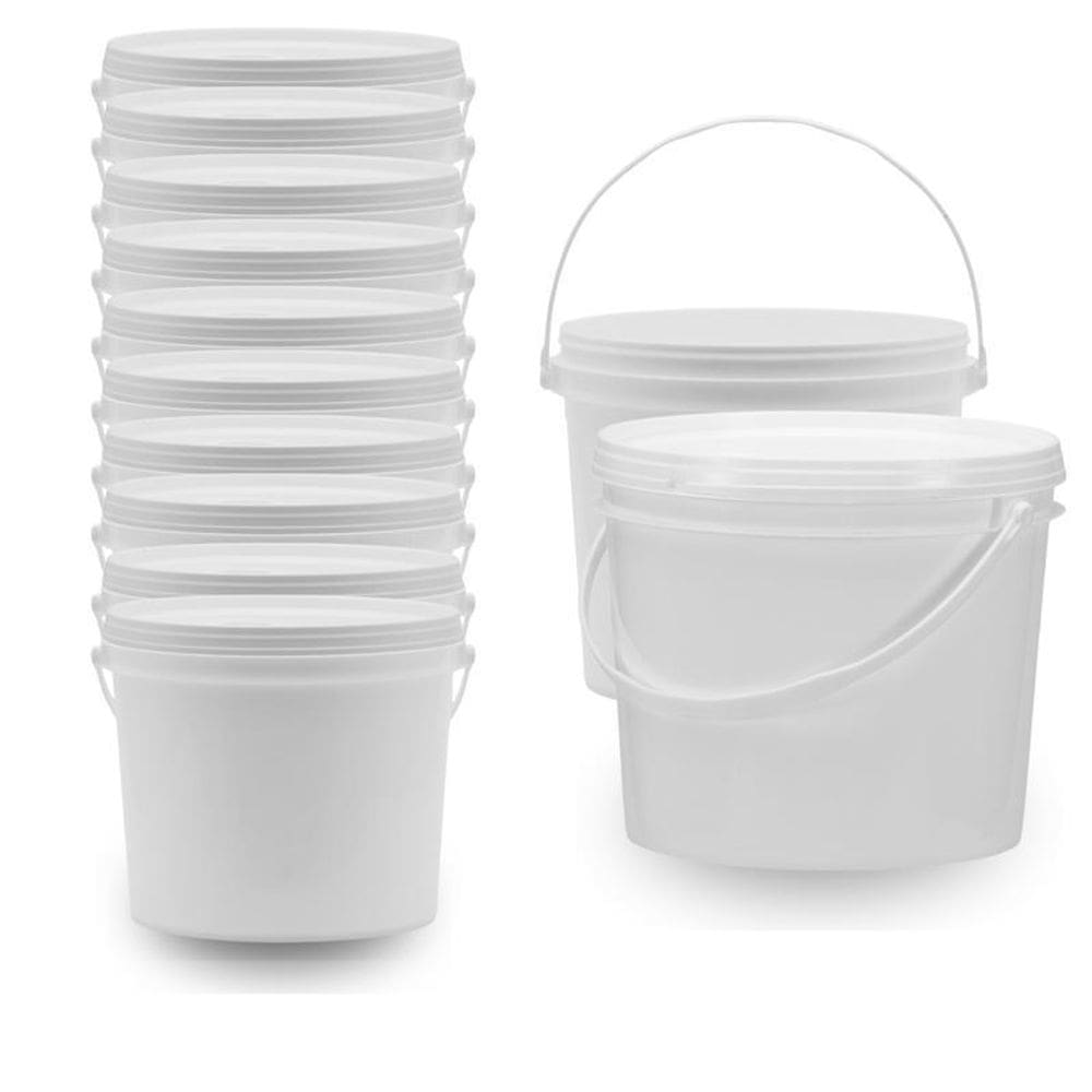 Balde Para Tinta Guache 1.8L Branco 10 Pçs