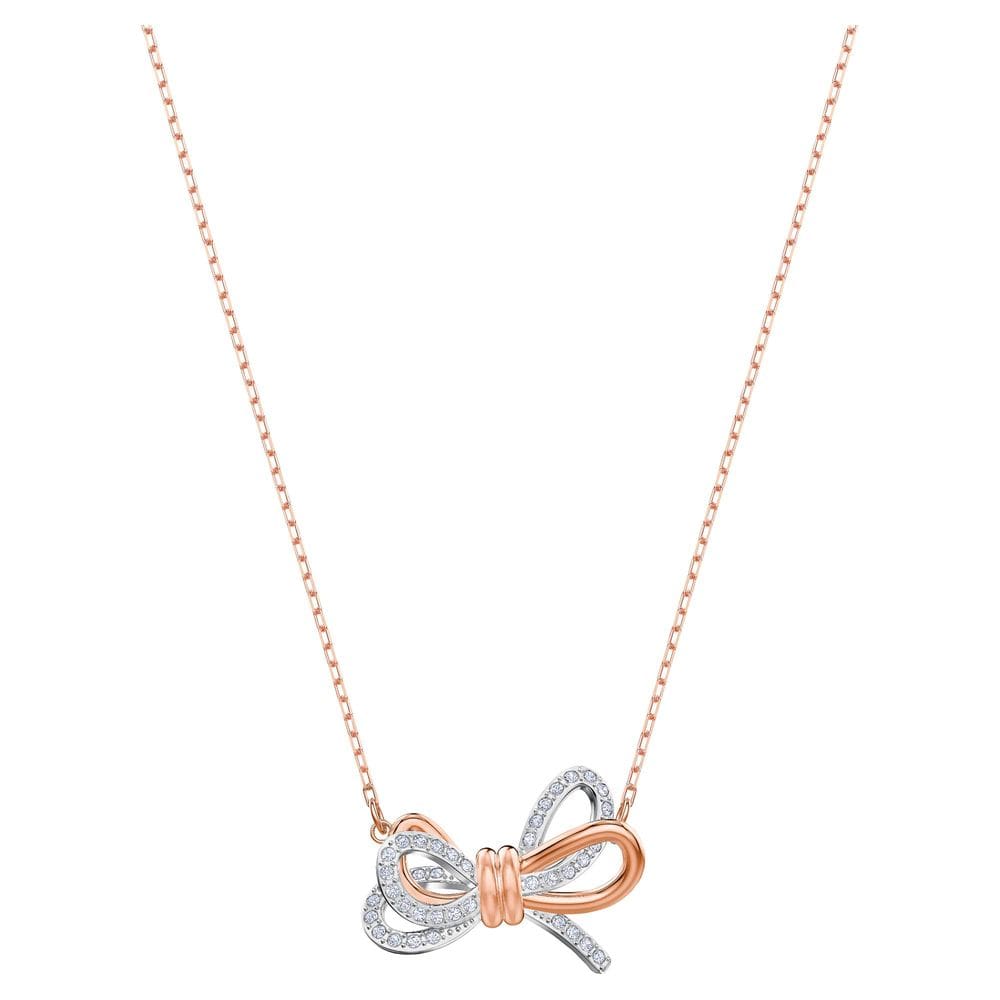 Colar Swarovski Lifelong Bow com pingente feminino com cristal branco