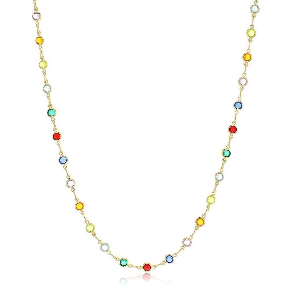 Colar Redondo Color Banhado A Ouro 18K