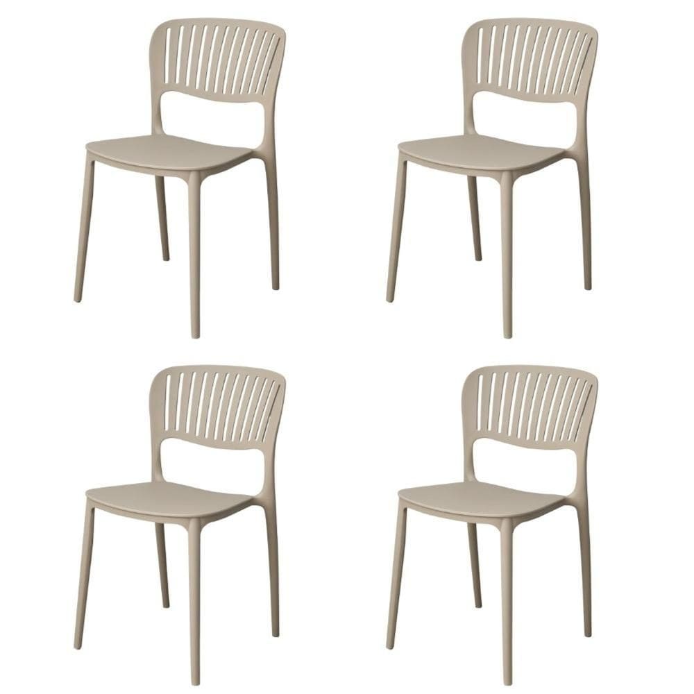 Kit 4 Cadeiras Empilhável Inmetro Havana Fratini Polipropileno Fendi Suporta 182kg