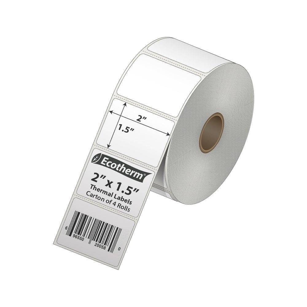 Etiquetas térmicas Ecotherm 2x1,5 polegadas 4 rolos 5280 Etiquetas Zebra