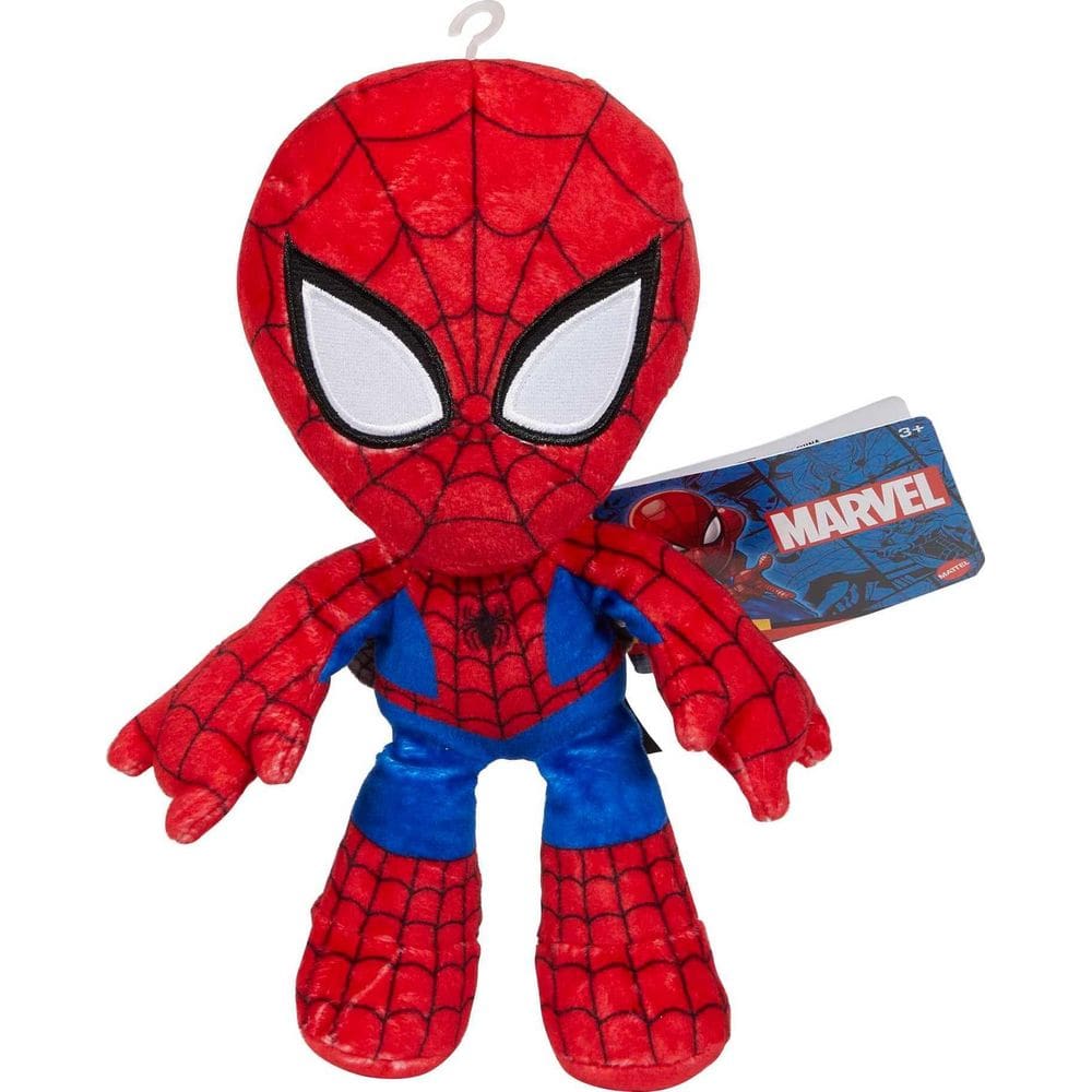 Figura de personagem de pelúcia Mattel Marvel Spider-Man com 20 cm de altura