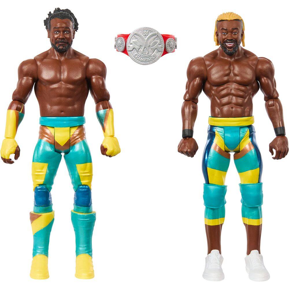 Boneco de ação Mattel WWE Kofi Kingston e Xavier Woods de 6 polegadas