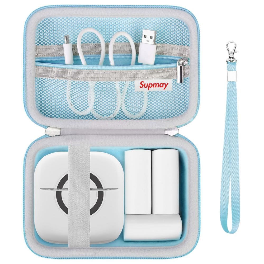 Estojo de viagem Supmay para impressora Cabaro Mini, adesivo azul