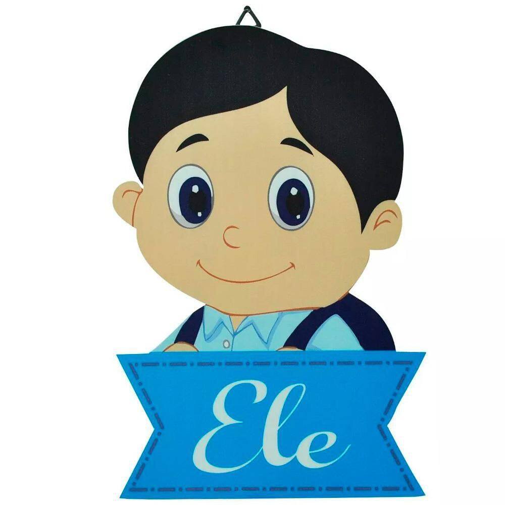 Placa Decorativa - Banheiro E Quarto Infantil - Ele - Menino