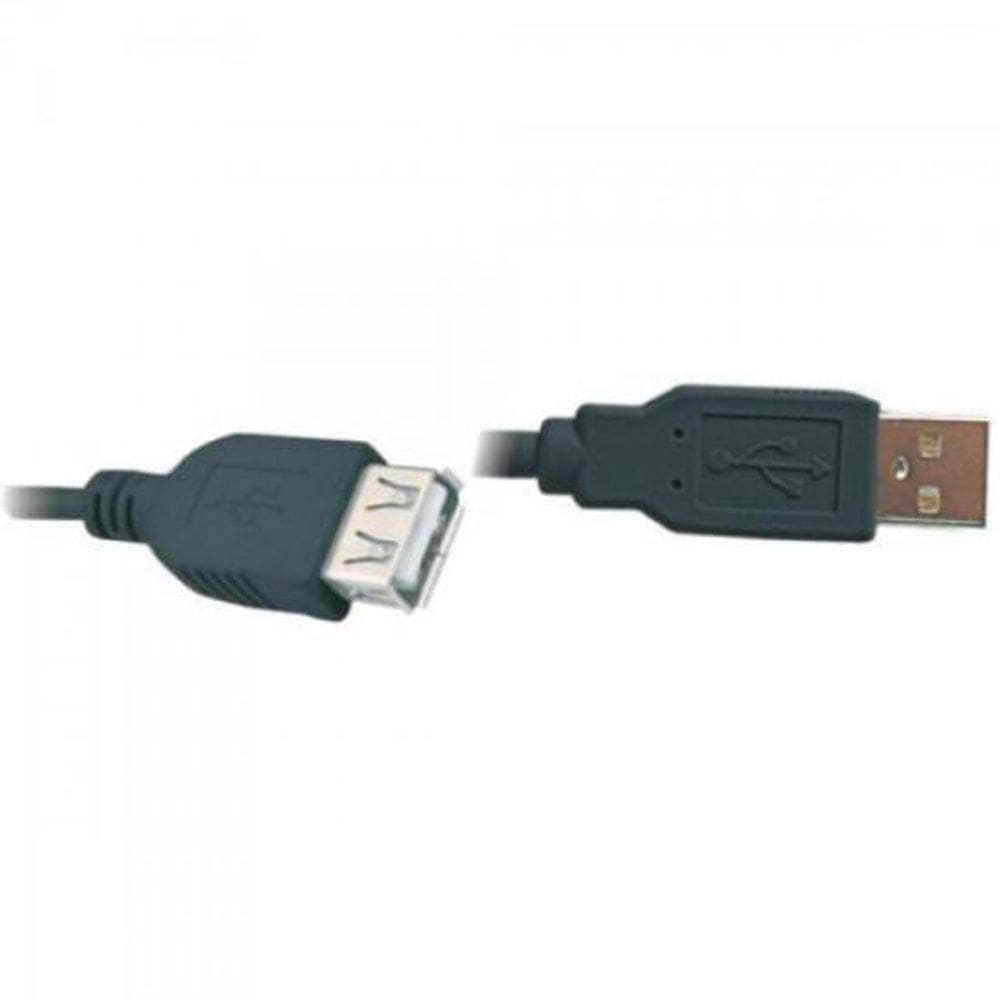 Cabo Usb2.0 A Macho + A Fêmea 1,8 Metros Preto Plus Cable